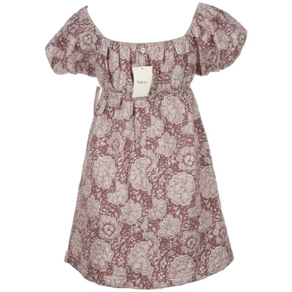 NWT! bohme Puff Short Sleeve Darcella Floral Mini Dress in Mauve Size XL - Picture 5 of 8